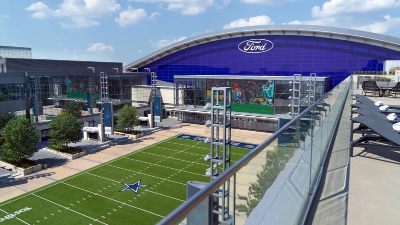 Omni Frisco Hotel is just steps away from the new headquarters of the Dallas Cowboys football team