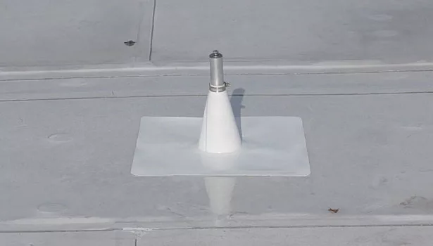 A flashed solar mount. 