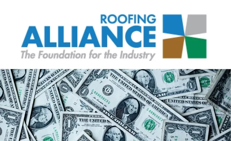 Roofing Alliance logo and dollar bills