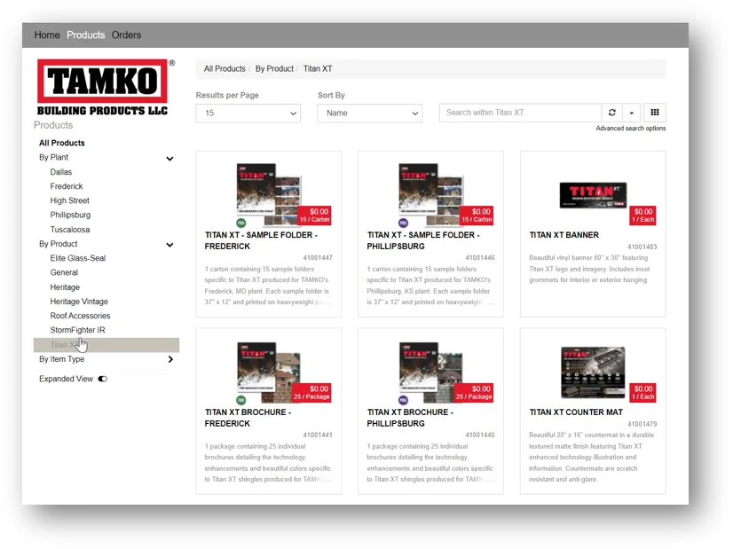 TAMKO Samples & Literature Ordering Portal_1.png