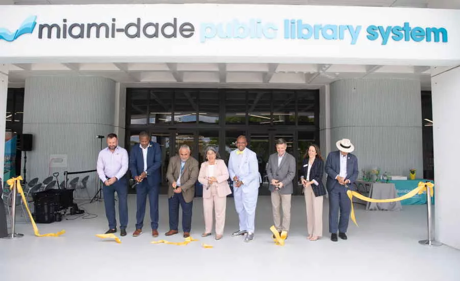 Ribbon Cutting Group Miami-Dade Mayor Daniella Levine Cava, Clint Sockman AGT VP.jpg